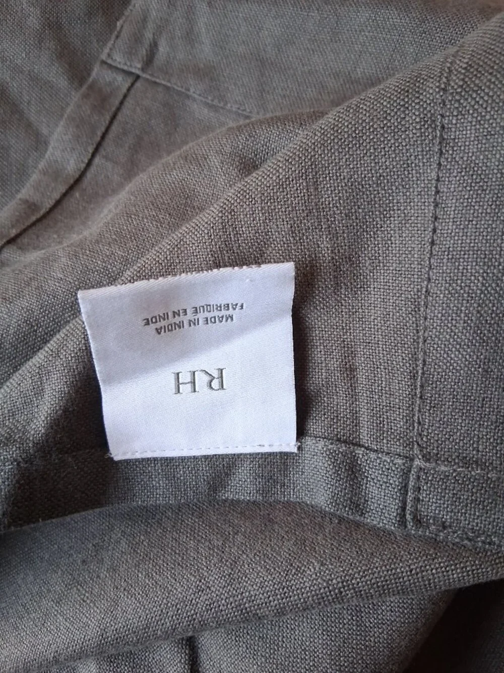 Restoration Hardware 100W x 84L NOIR (DARK GREY)UNLINED Linen-Blend SINGLE Drape